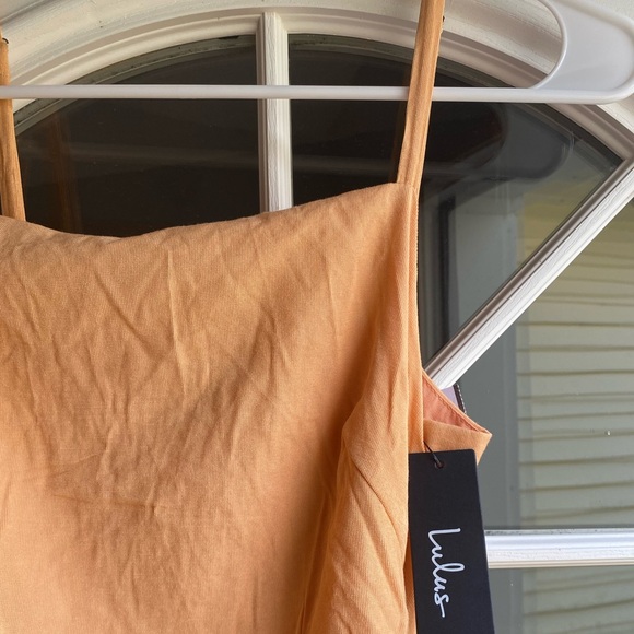 Love You Like I Do Light Orange Ruched Drawstring Maxi Dress - Picture 4 of 5